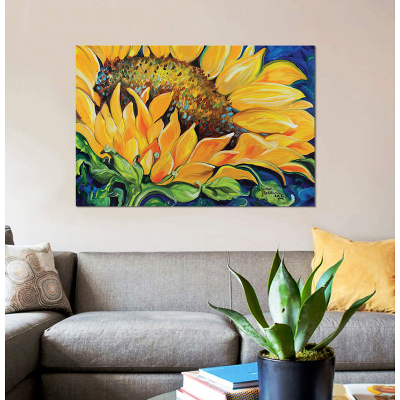 « tournesol septembre », reproduction sur toile, H 12 po x l 18 po x P 1,5 po