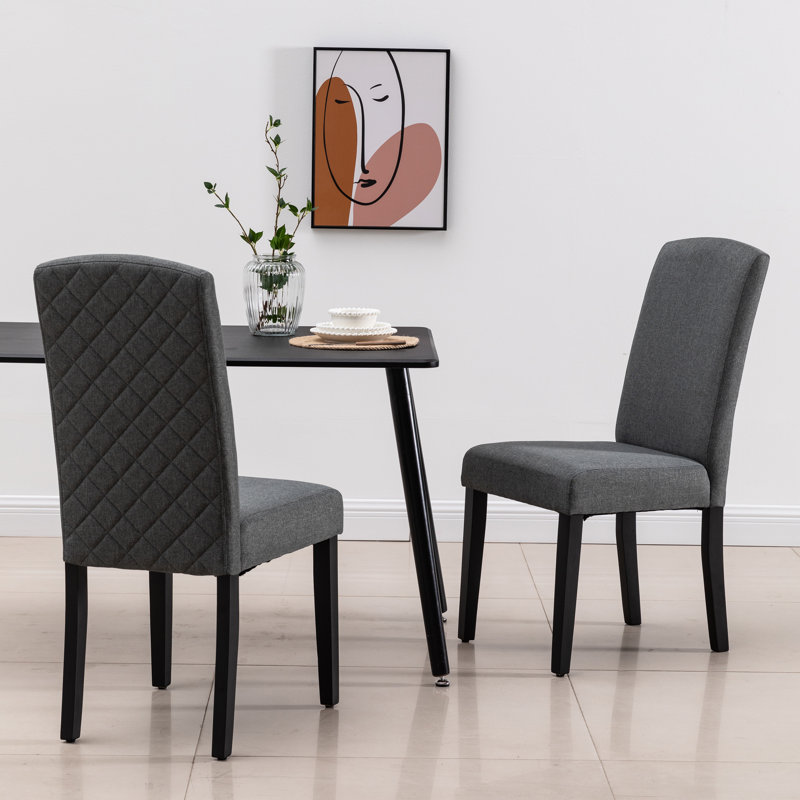 Chaise d'appoint rembourré, Gris foncé