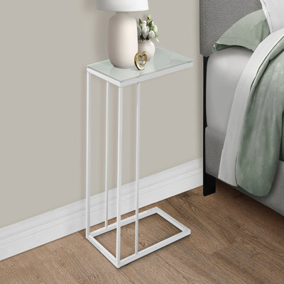 Table d'appoint, en forme de C, bout, côté, verre trempé Snack, contemporain, moderne