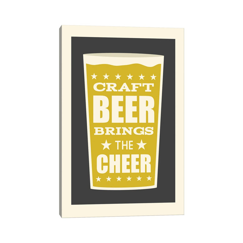 La bière artisanale apporte la joie, H 40 po x l 26 po x P 1,5 po