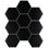 Metro Super 4" Hex Matte Black 10" x 11-1/2" Porcelain Mosaic Tile