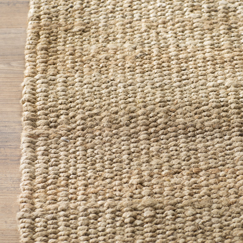 Tapis brun tissé à la main et à plat, Carré 8 pi