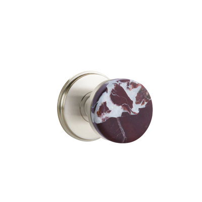 Mortaise intérieure Emtek Select Passage avec rosette Watford et tige conique, bouton Rosso Levanto (LH)