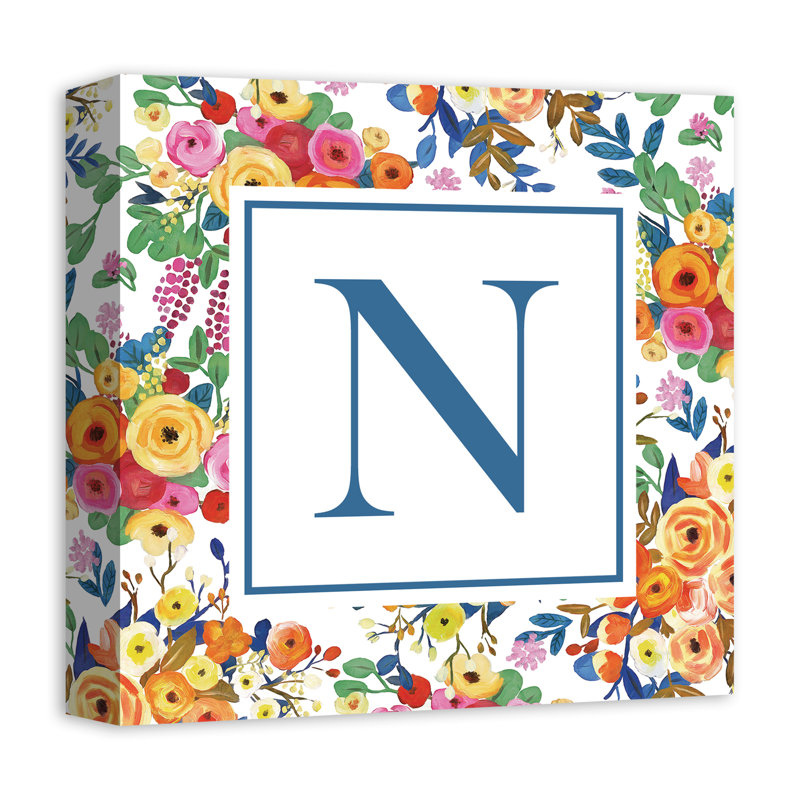 «Wildflower Monogram», art textuel sur toile tendue, N