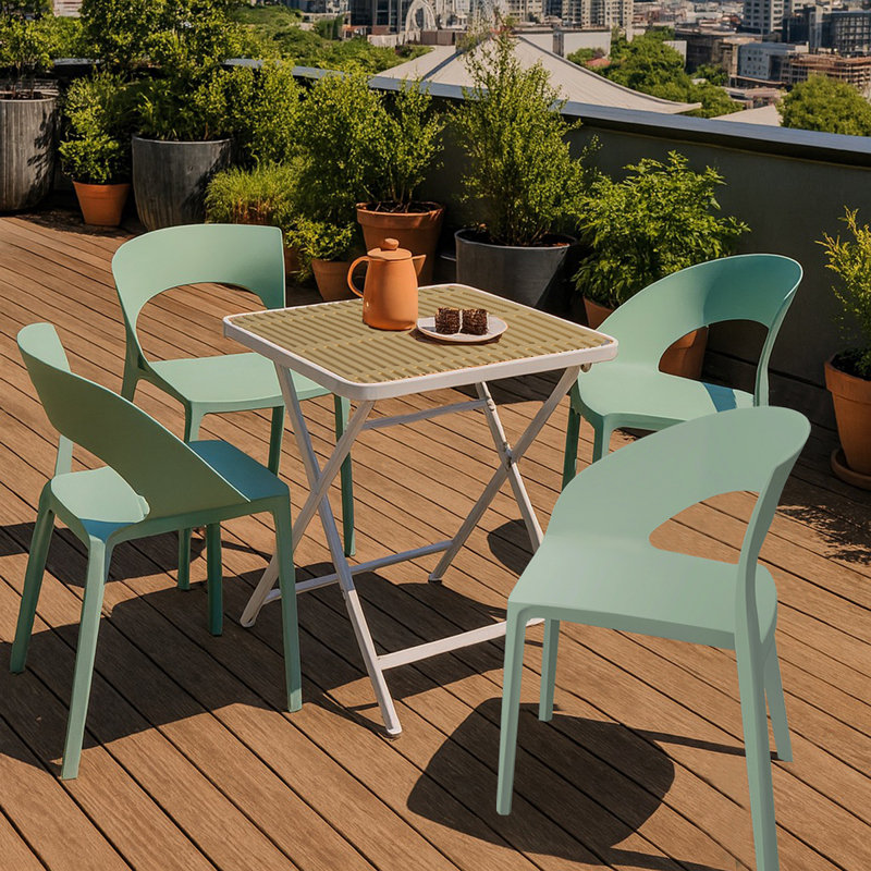 Chaise d'appoint en polypropylène Haze Green, Vert brume