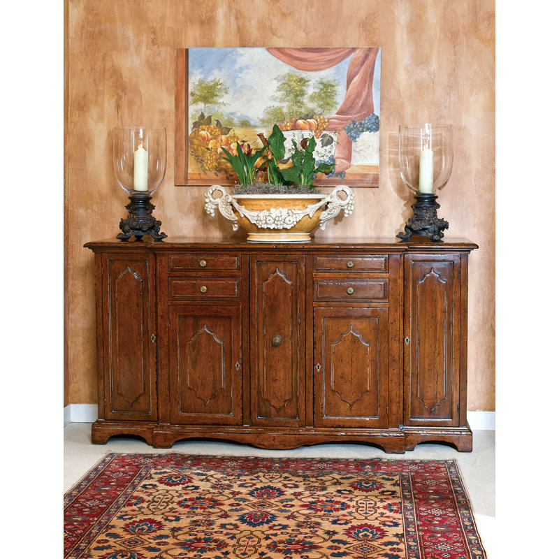 84" Wide Walnut Wood Sideboard