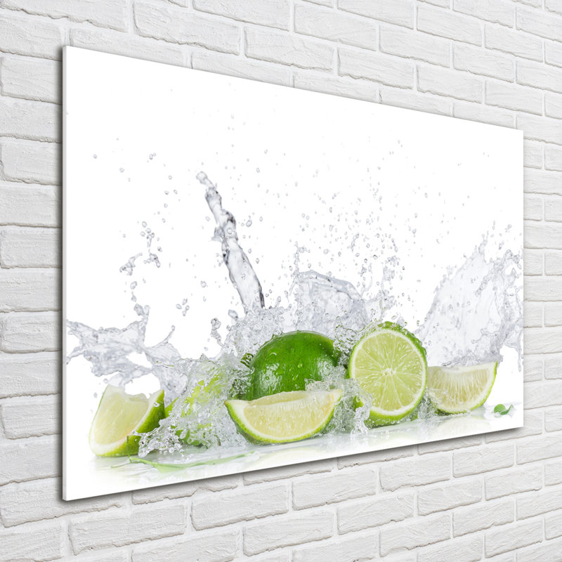 Limes And Water - No Frame Print on Glass
