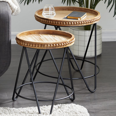 Solid Wood Tray Top Nesting Tables