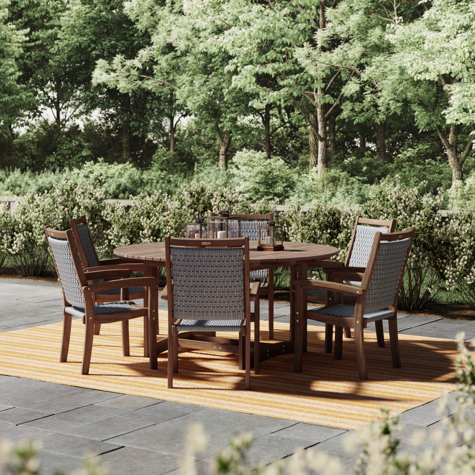 Fleur 63" Eucalyptus Patio Dining Set