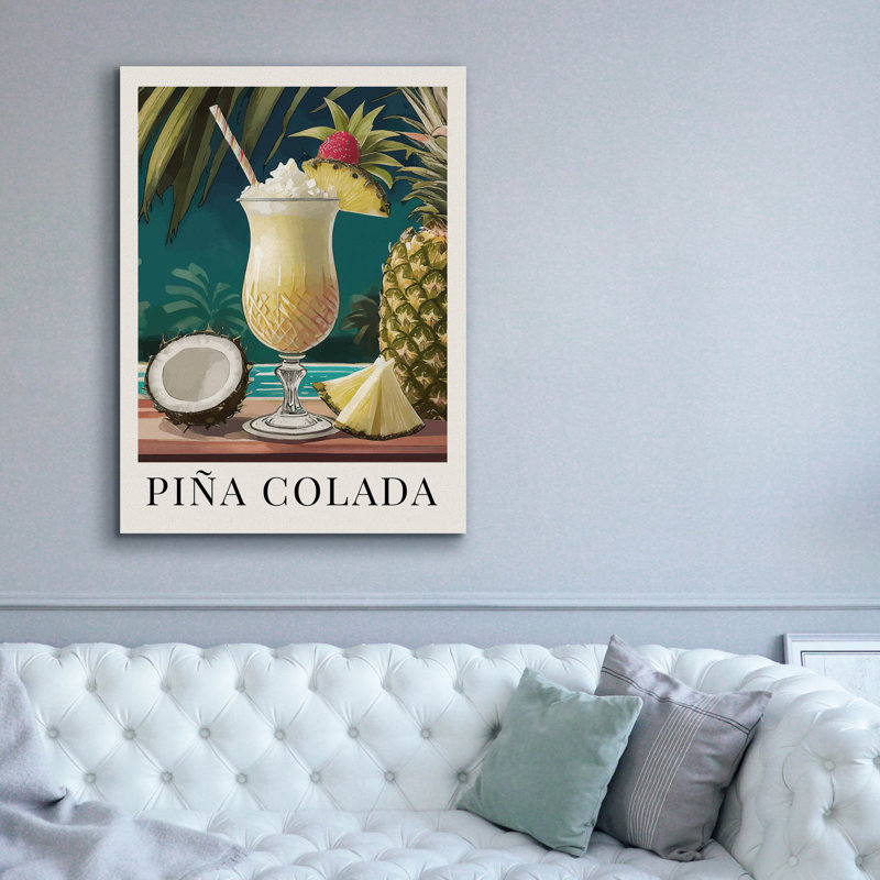«Pina Colada» par Andreas Magnusson, art mural sur toile, H 54 po x l 40 po x P 1,5 po