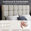 Size Modern Upholstered Bed Frame with Adjustable Square Tufted Headboard-93363910-99170189