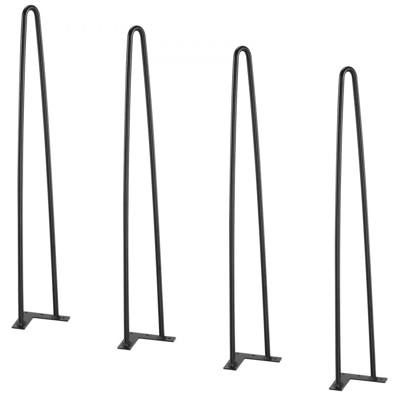 Pieds de table de salle à manger en métal massif 28 po VEVOR, H 28 po x l 4,3 po x P 4,3 po