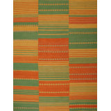 Striped Area Rug in Orange/Green