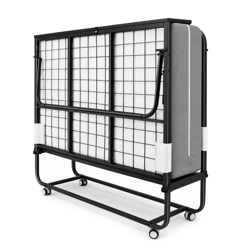 Lit pliant avec matelas en mousse viscoélastique à circulation d'air de 5 po et roues verrouillables, Full / Double