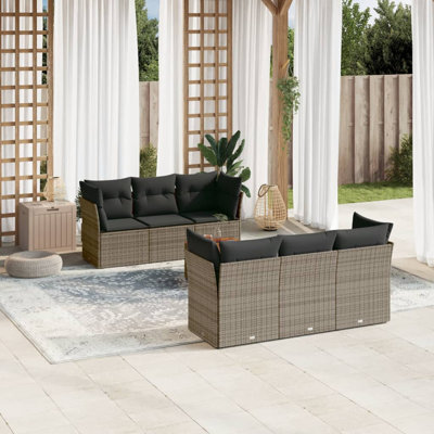  Ensemble de canapé de jardin gris