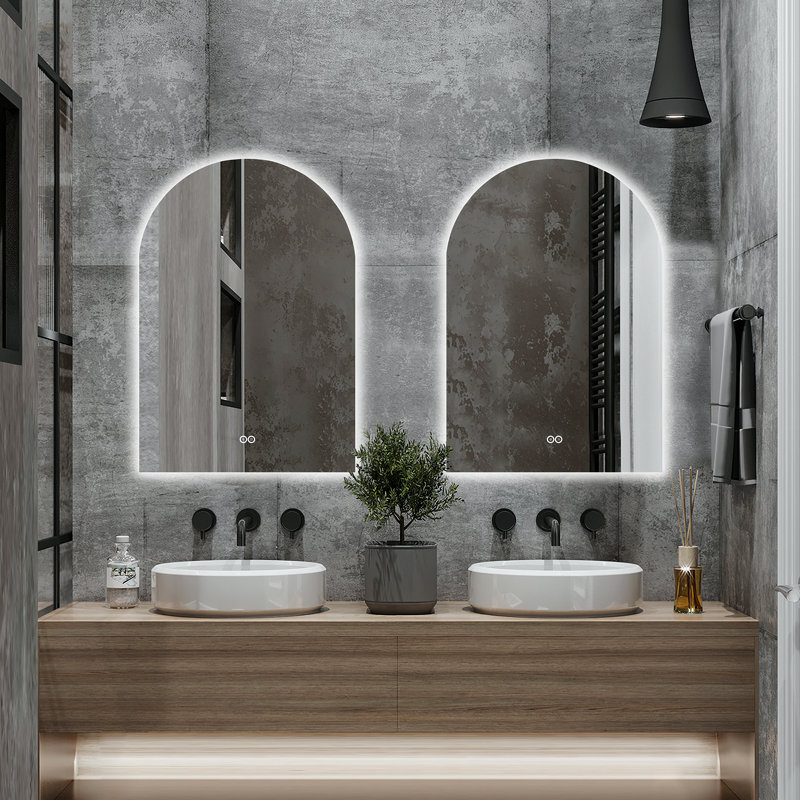 Cadedra Metal Arch Wall Mirror, 38" x 26"