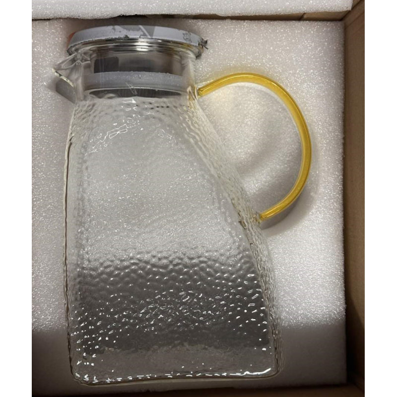 Glass Jugs with Lid, 1800ml/64oz Water Jugs for Fridge, Heat & Cold Proof Glass Pitcher for Milk, Tea, Cocktail, Beverage
