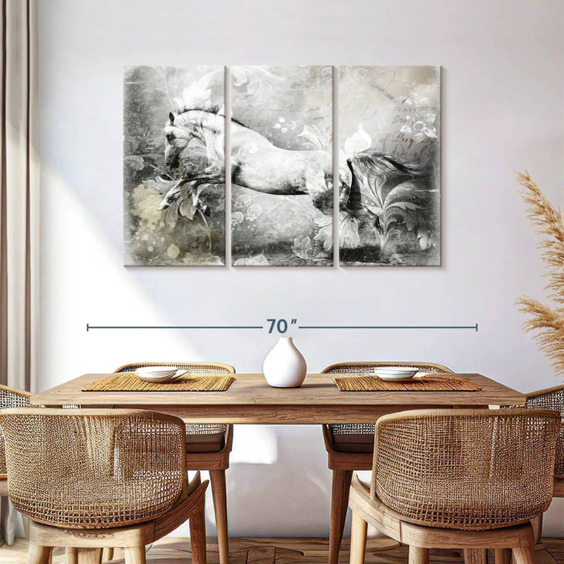 Brampt White Horse, 36" H x 57" W