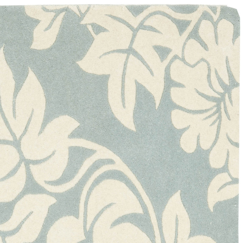 Candelo Hand Tufted Wool And Viscose Floral Rug, Rectangle 2' x 3'