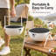 Barbecue au charbon de table portative de 30 cm avec plaque de cuisson et lève-filet