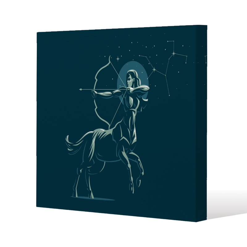 Zodiac Sagittarius - Wrapped Canvas Print, 77cm H x 77cm W