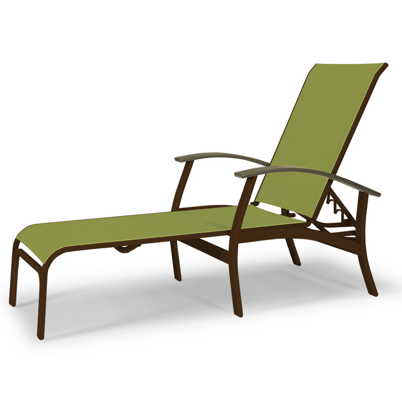 Belle Isle Outdoor Chaise Lounge, Lime 38D Sunbrella®, Beachwood P40, Textured Kona
