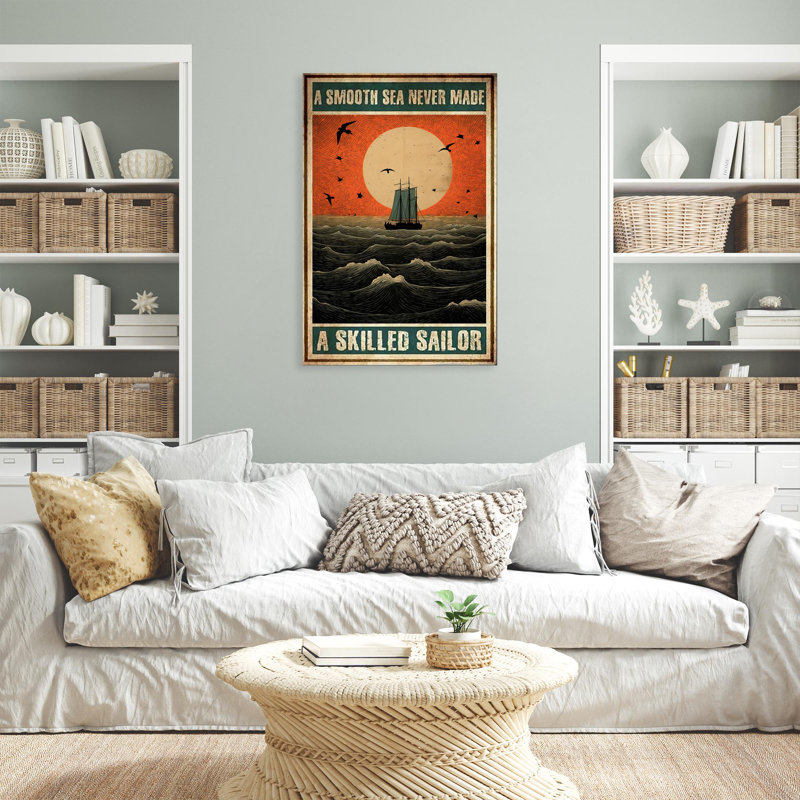 Un marin qualifié sur toile, H 14 po x l 11 po x P 1,25 po