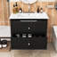 Meuble-lavabo mural moderne avec lavabo en céramique, tiroirs à fermeture en douceur et rangement compact-130201762