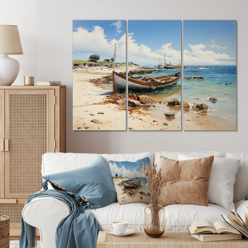 Ensemble de décorations murales en métal England Coastal Serenityengland Landscape II - Nautique et plage