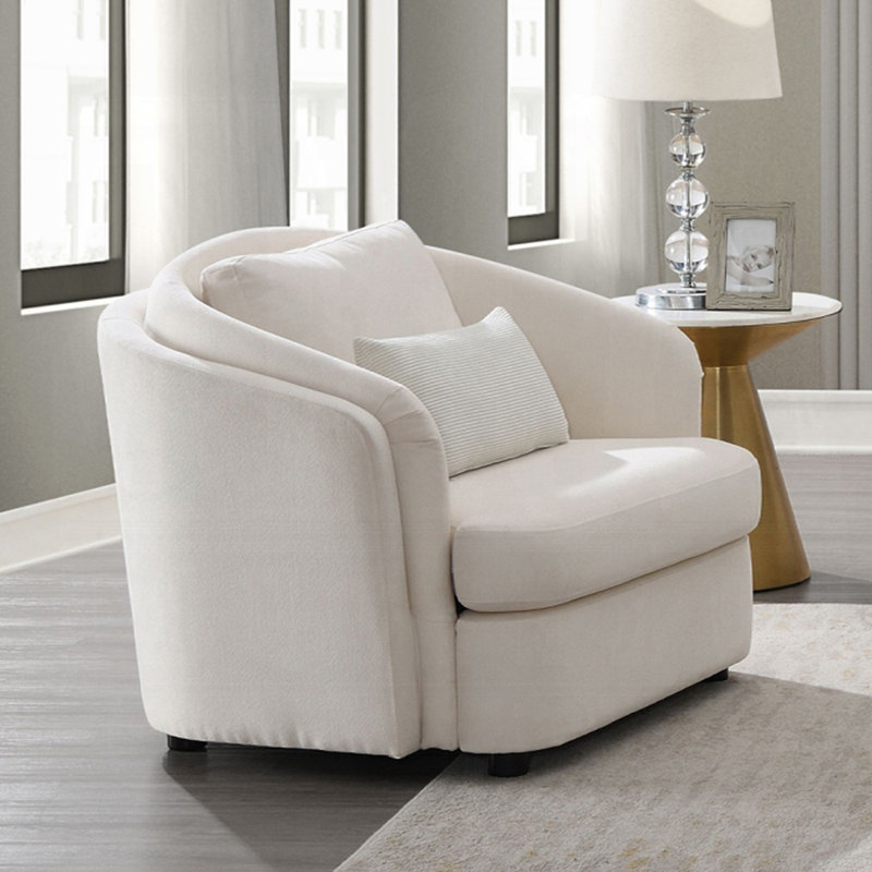 41.40" W Chair w/Pillow, Beige Linen