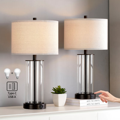 Quinita 23.25" H Glass Table Lamp