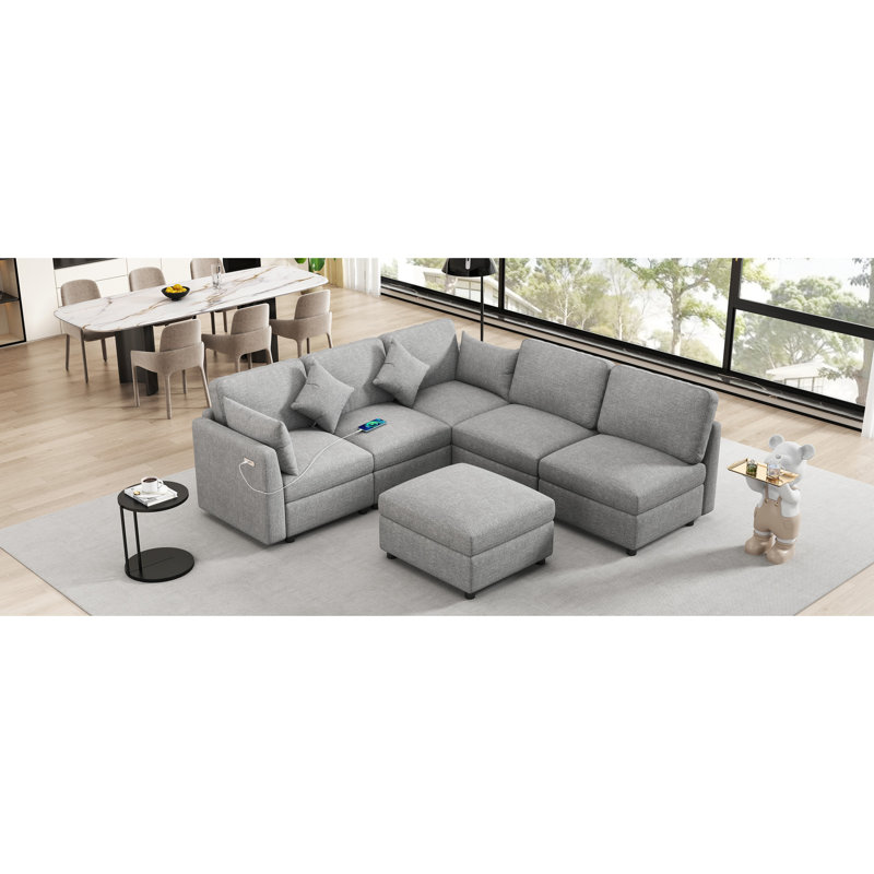 Upholstered 61.72 " Fabric Sectional