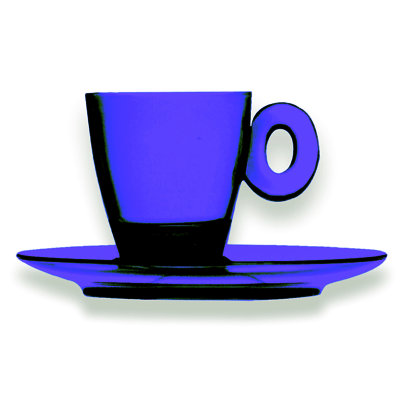 Polycarbonate Espresso Cup with Saucer - 6 Pieces - Clear