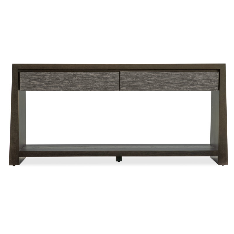 Rustic Brown and Gray Wood Console Table with Storage
