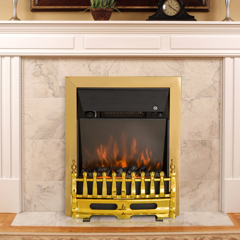 E Cairns 48.2cm W Gold Electric Fireplace with 2000 BTU