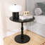 Table ronde moderne de 23 po en noir, avec des pieds en bois massif et une finition à l'eau, pour les côtés, le chevet et les coins de bureau multifonctionnels de 23,49 po de large, faite de pieds à haute densité, de chambre à coucher, de bureau-1243287760