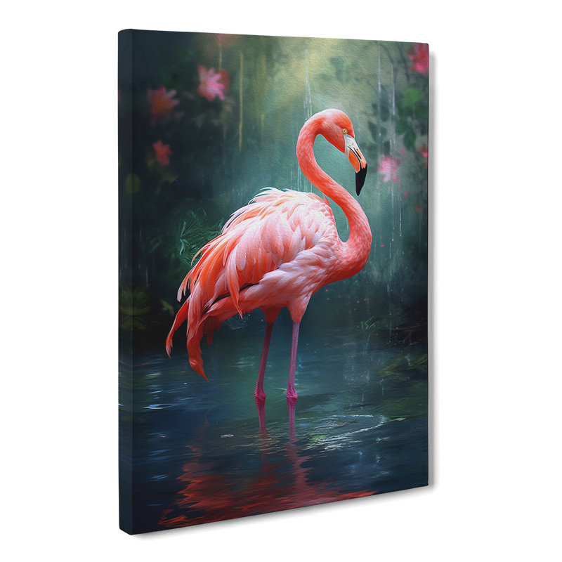 Flamingo Impressionism No.2 - Wrapped Canvas, 76cm H x 50cm W x 3cm D