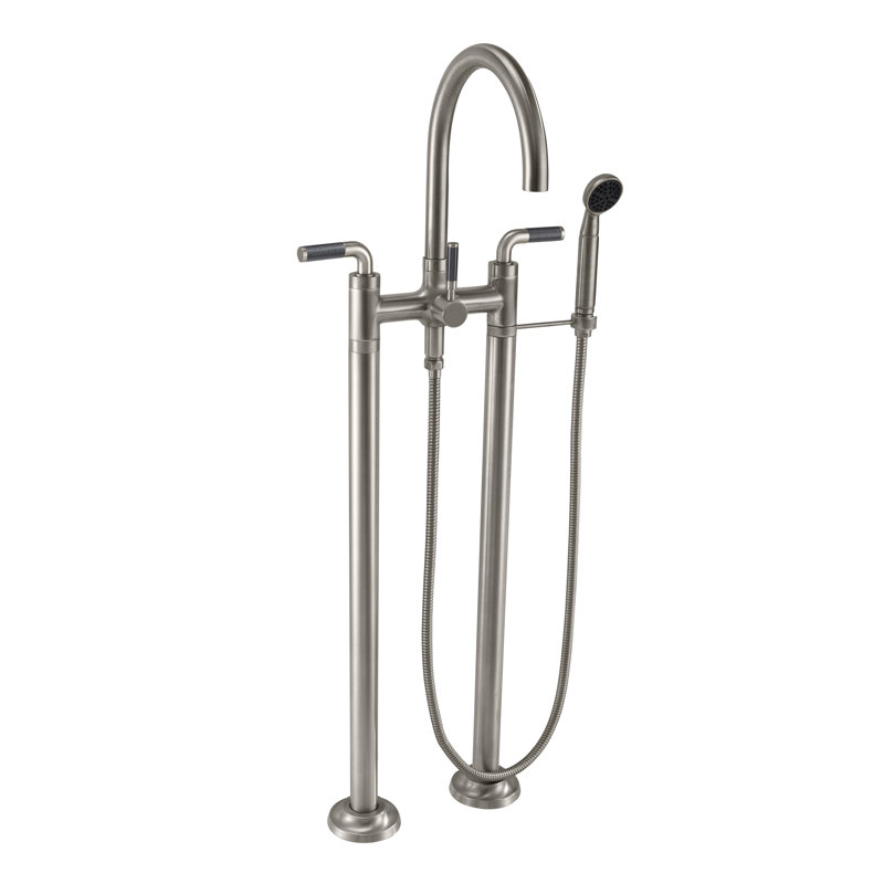 Descanso Tub Filler with Diverter, Lever Handle, Satin Nickel/Gray
