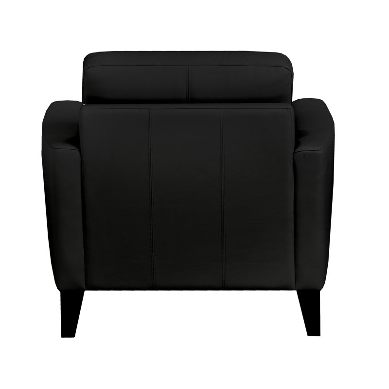 Brunet Armchair, Black Genuine Leather
