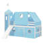 Lit mezzanine simple avec glissoire, tente et tour - bleu-815665291-1045687836
