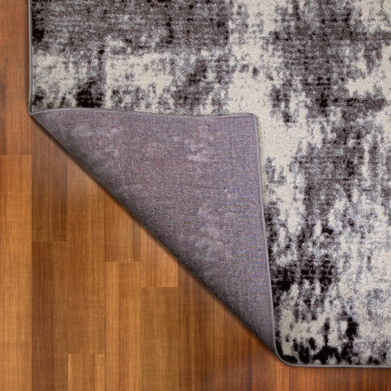 Tapis abstrait gris Jaskirit, Rectangle 5 pi 3 po x 7 pi 7 po