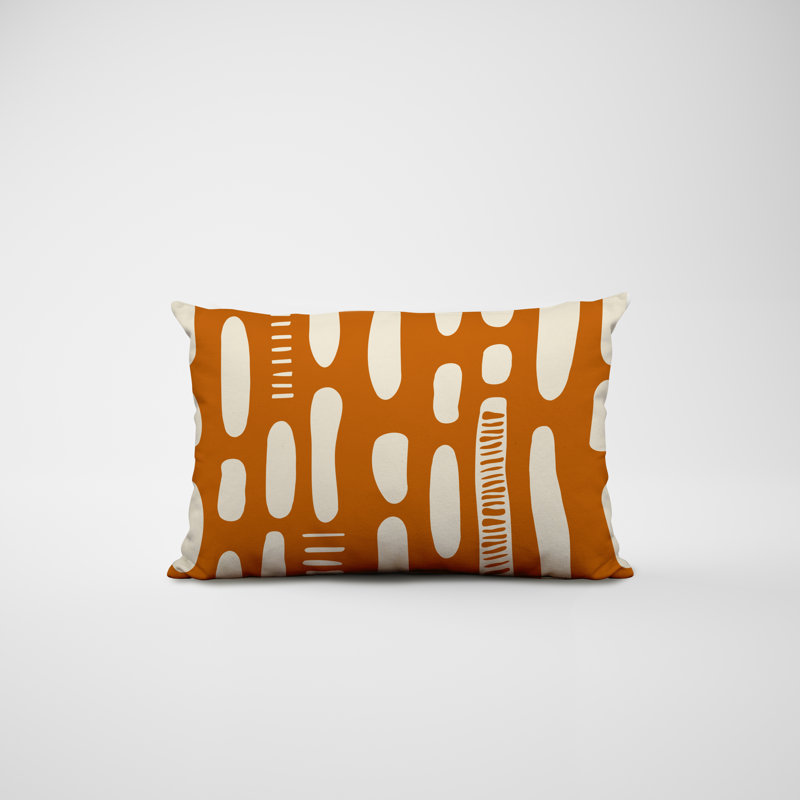 Polyester / Mélange de polyester Housse de coussin rectangulaire intérieure / extérieure lombaire et insert, Orange