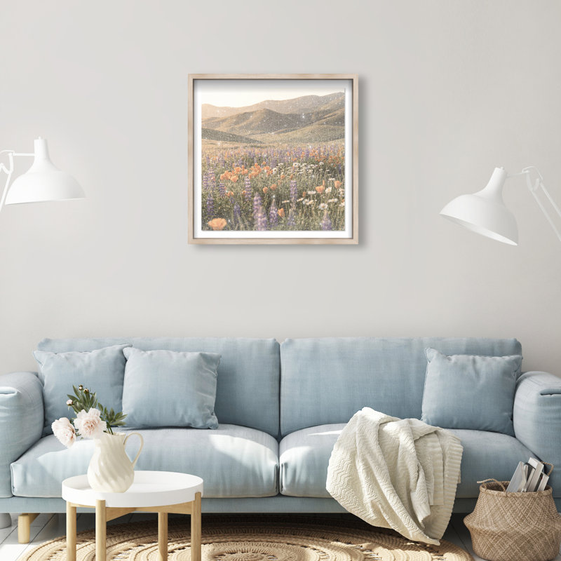 Lavender Hill Print by Oliver Gal, 25.5" H x 25.5" W, Natural Oak Shadowbox