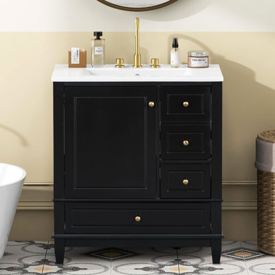 Armoire de meuble-lavabo 30 "avec lavabo en céramique