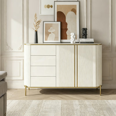 Modern Sintered Stone Storage Sideboard