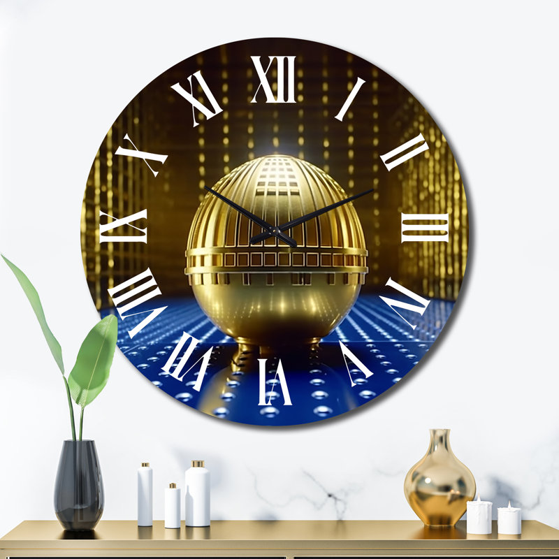 Horloge murale dorée, Très grand