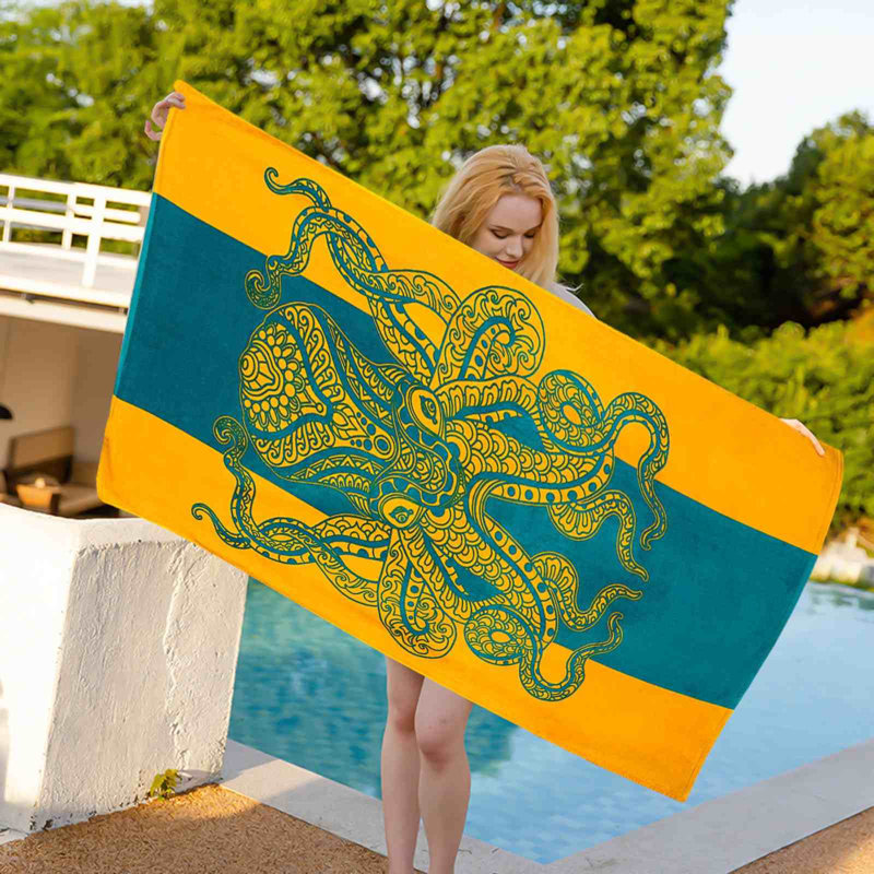 Serviette de plage Fashion Serviette de plage en microfibre imprimée, A