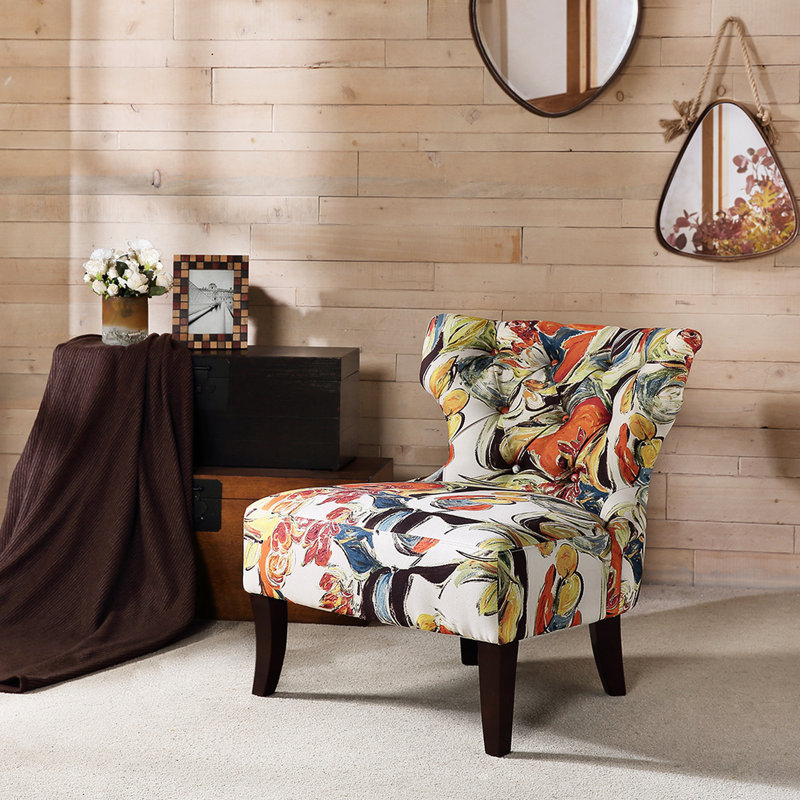 Chaise d'appoint contemporaine pour cour avec dossier et pieds capitonnés en tissu Classic Patio