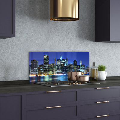 Alanyah Blue - Manhattan New York - No Frame Print on Glass
