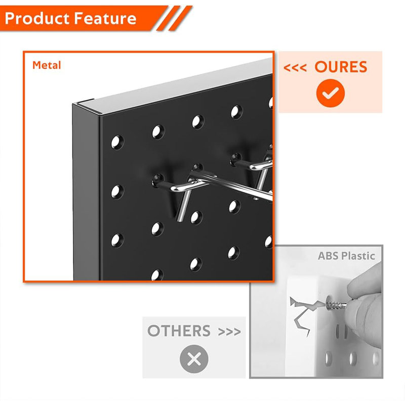 4 panneaux muraux perforés en métal, planches pour le rangement des outils de garage